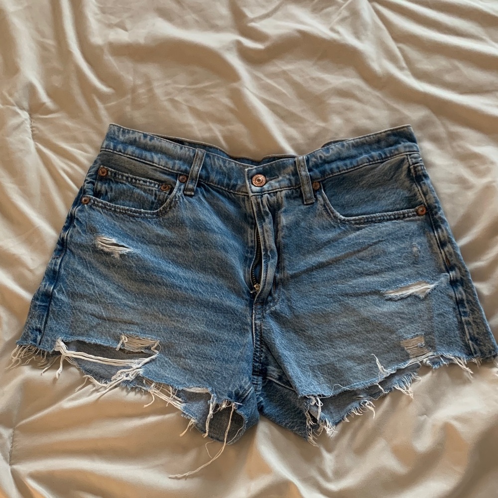 American Eagle Outfitters Ripped Blue Jean Shorts